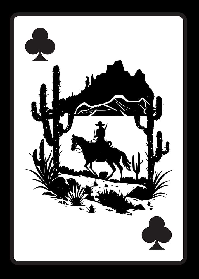 Cowboy Playing Card Ace of Clubs