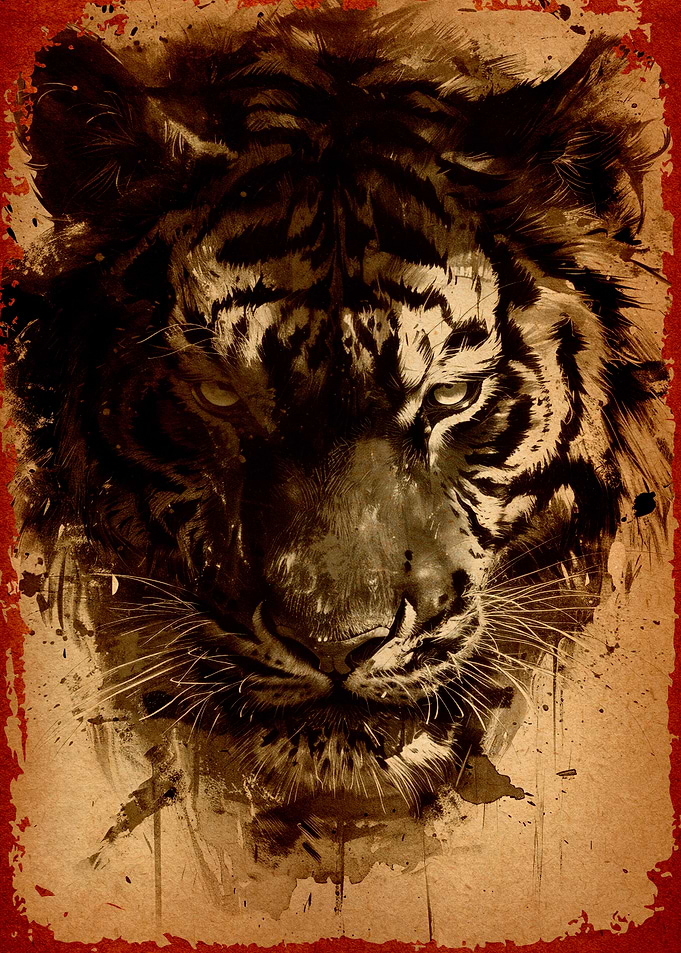 Tiger Portrait Watercolor
