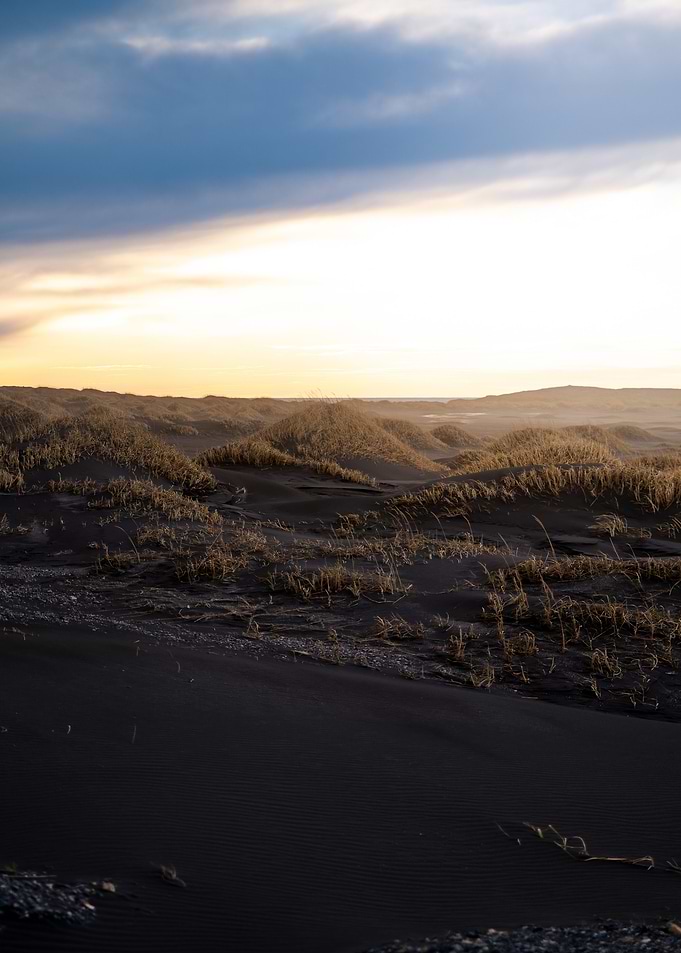 Black Sand Dunes at Sunset
