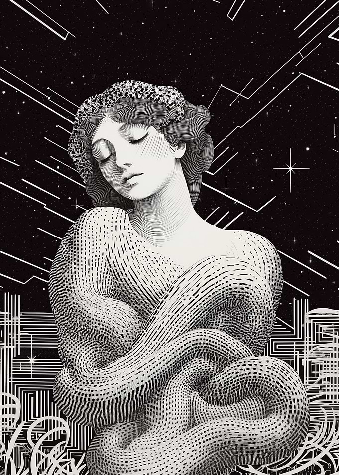Woman in a Starry Night