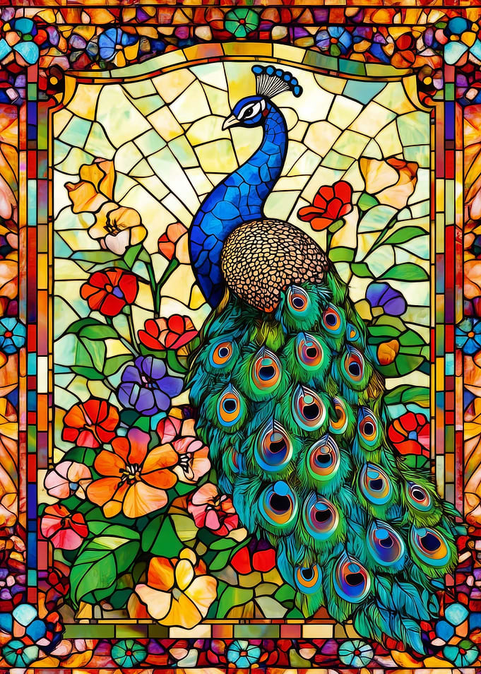 Stained Glass Peacock