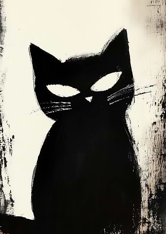 Black Cat Painting