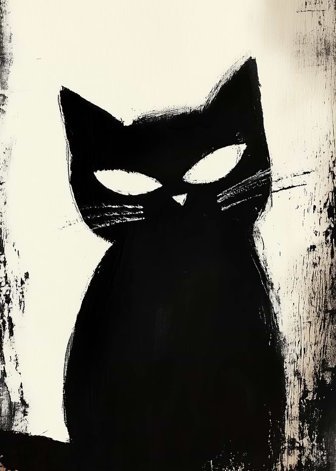 Black Cat Painting