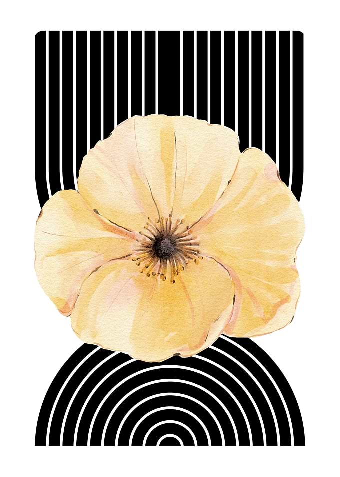 Yellow Flower with Black Stripes