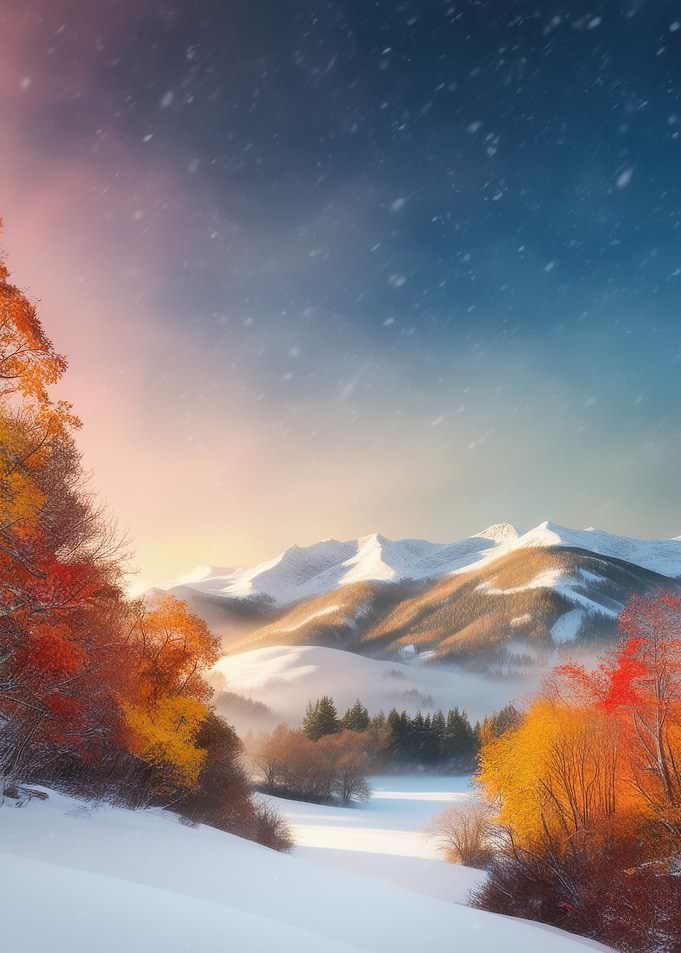 Snowy Mountain Landscape