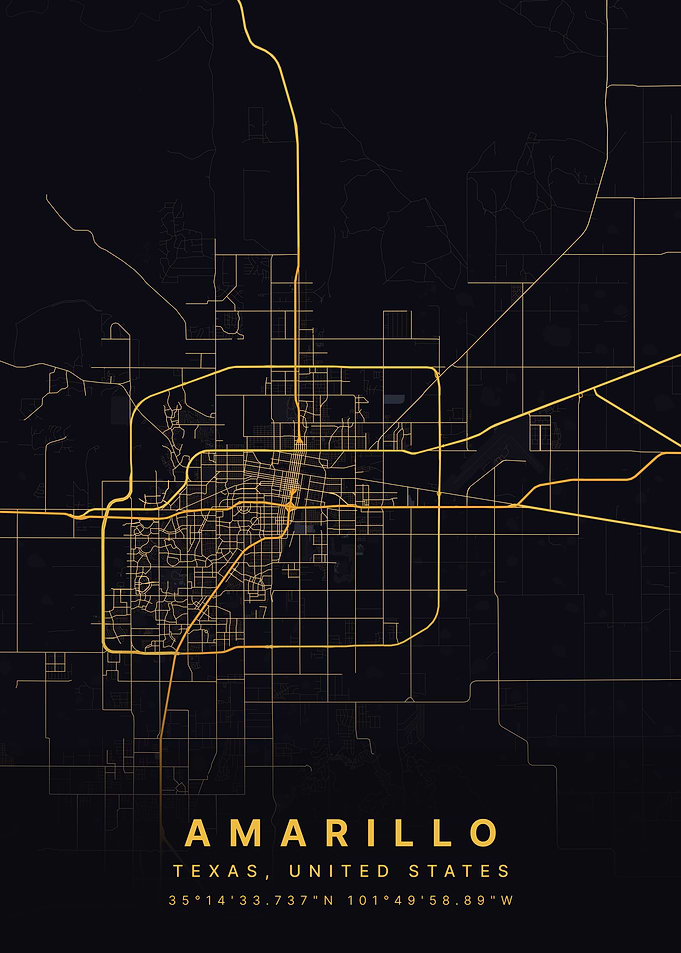 Amarillo Texas USA City Map