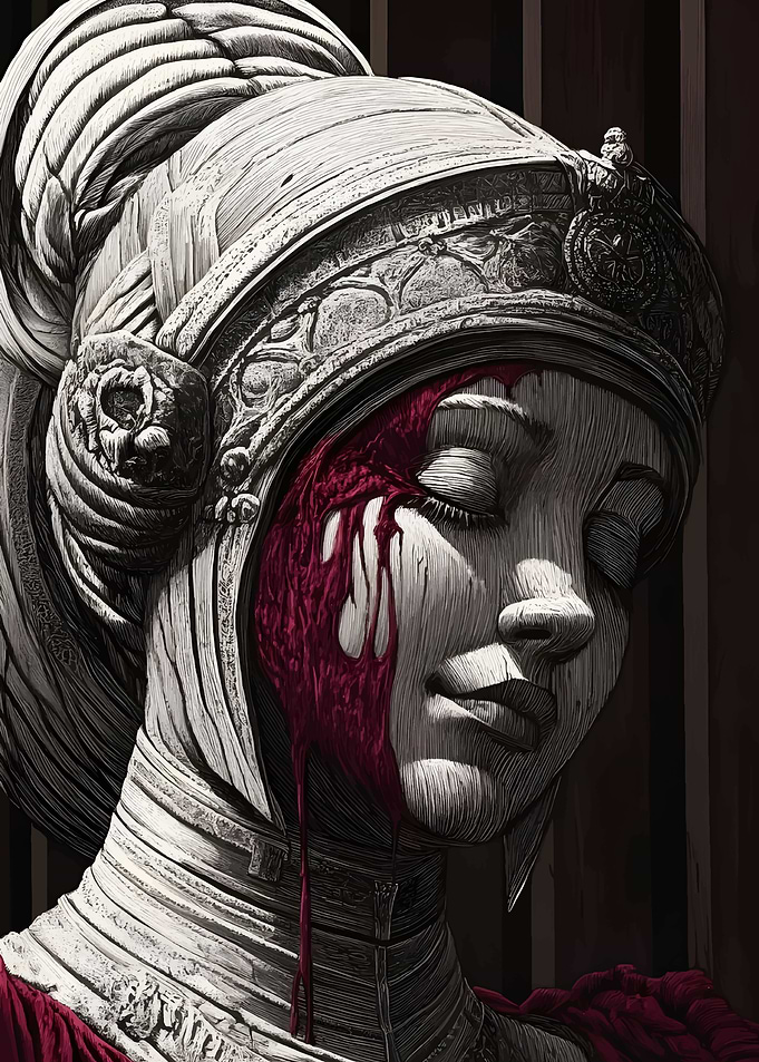 Bloodstained Warrior Woman