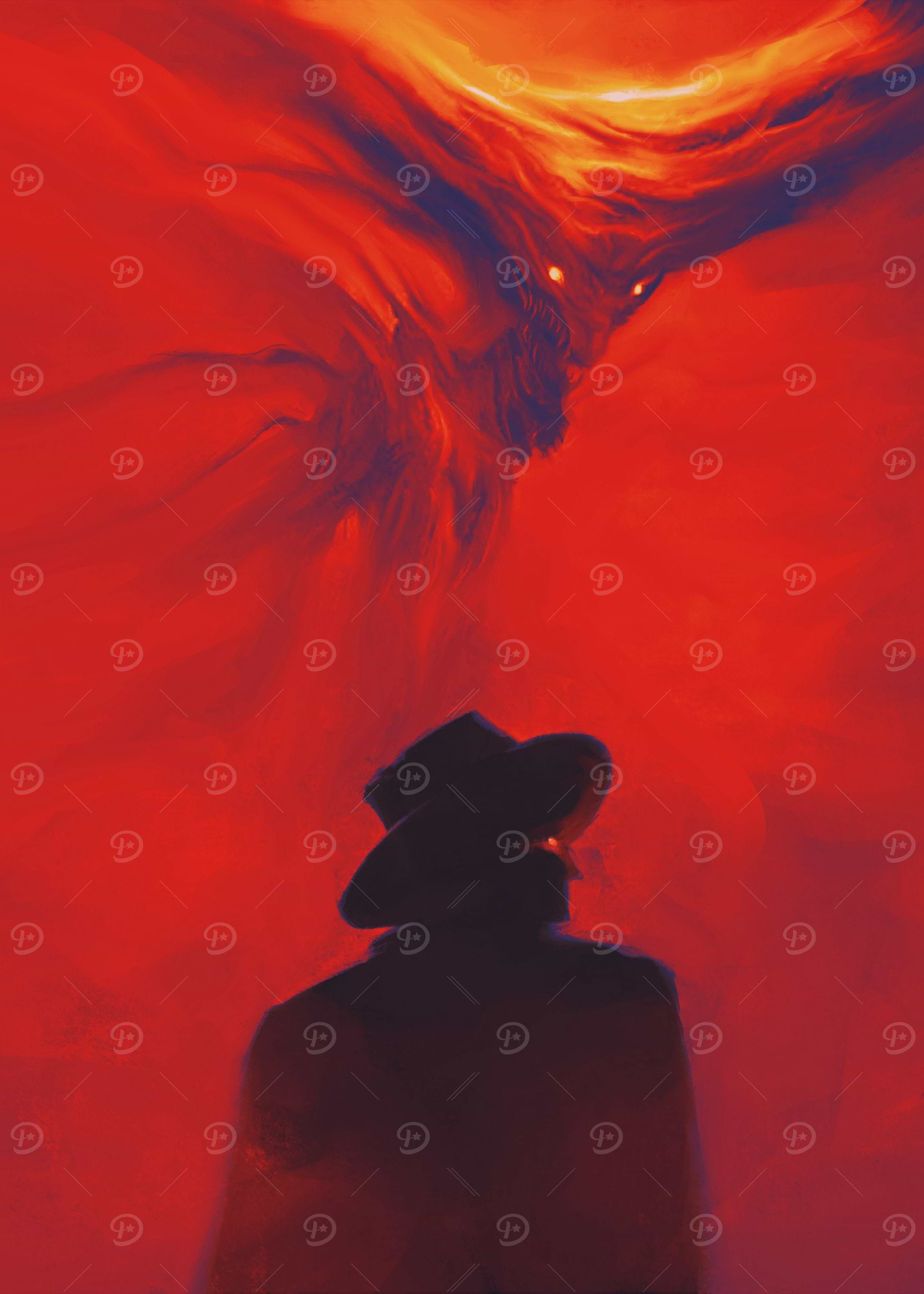 Evil Silhouette in Red