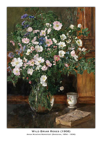 Wild Briar Roses Painting