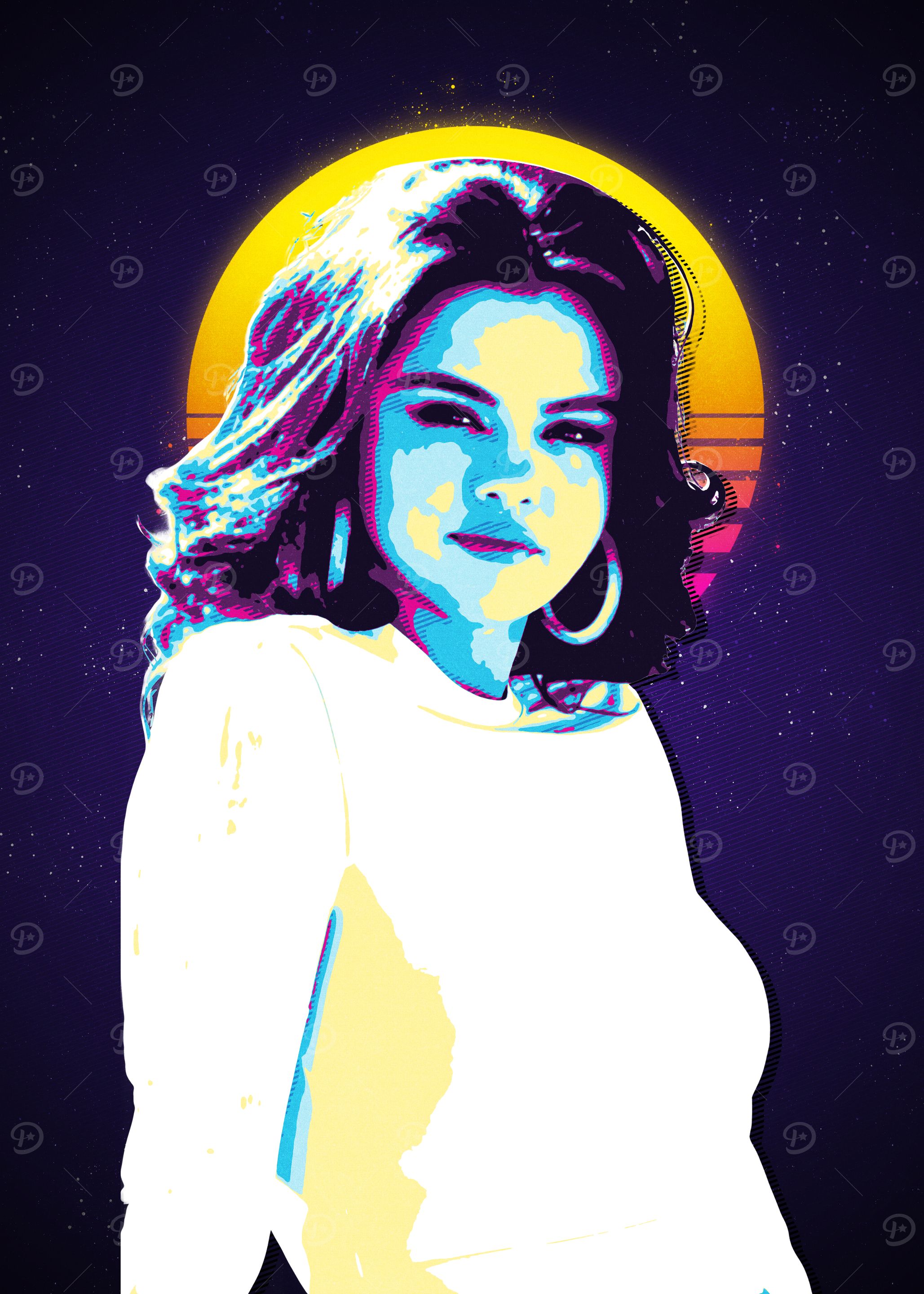 Selena Gomez Retro Pop Art