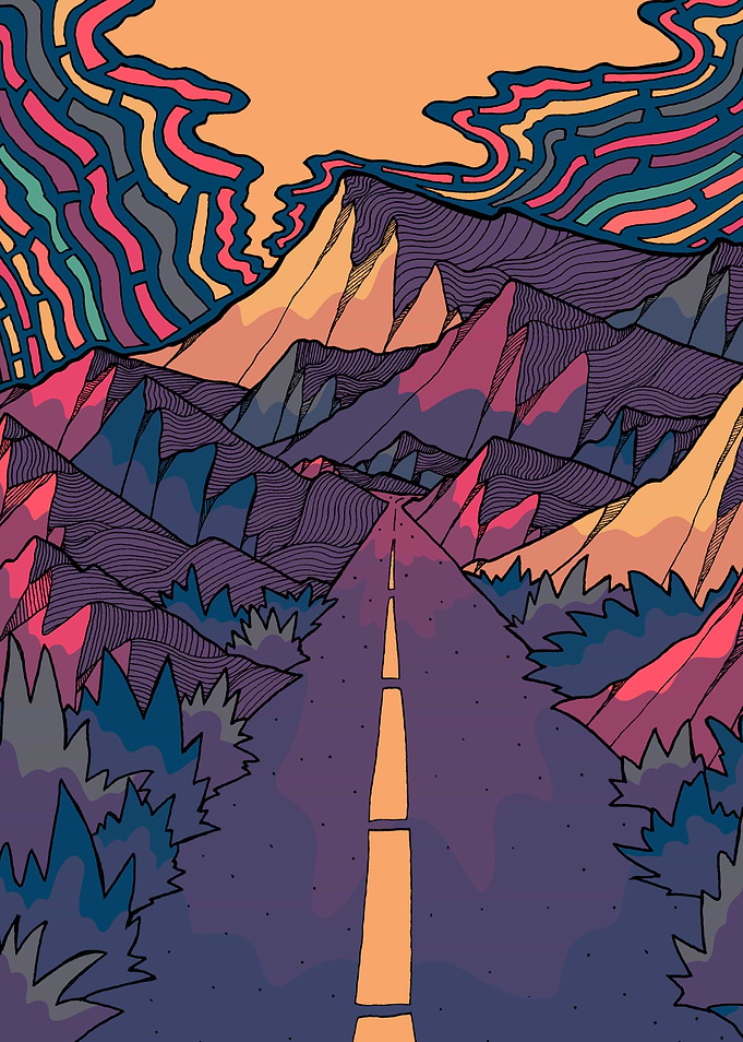 Mountain Road Sunset