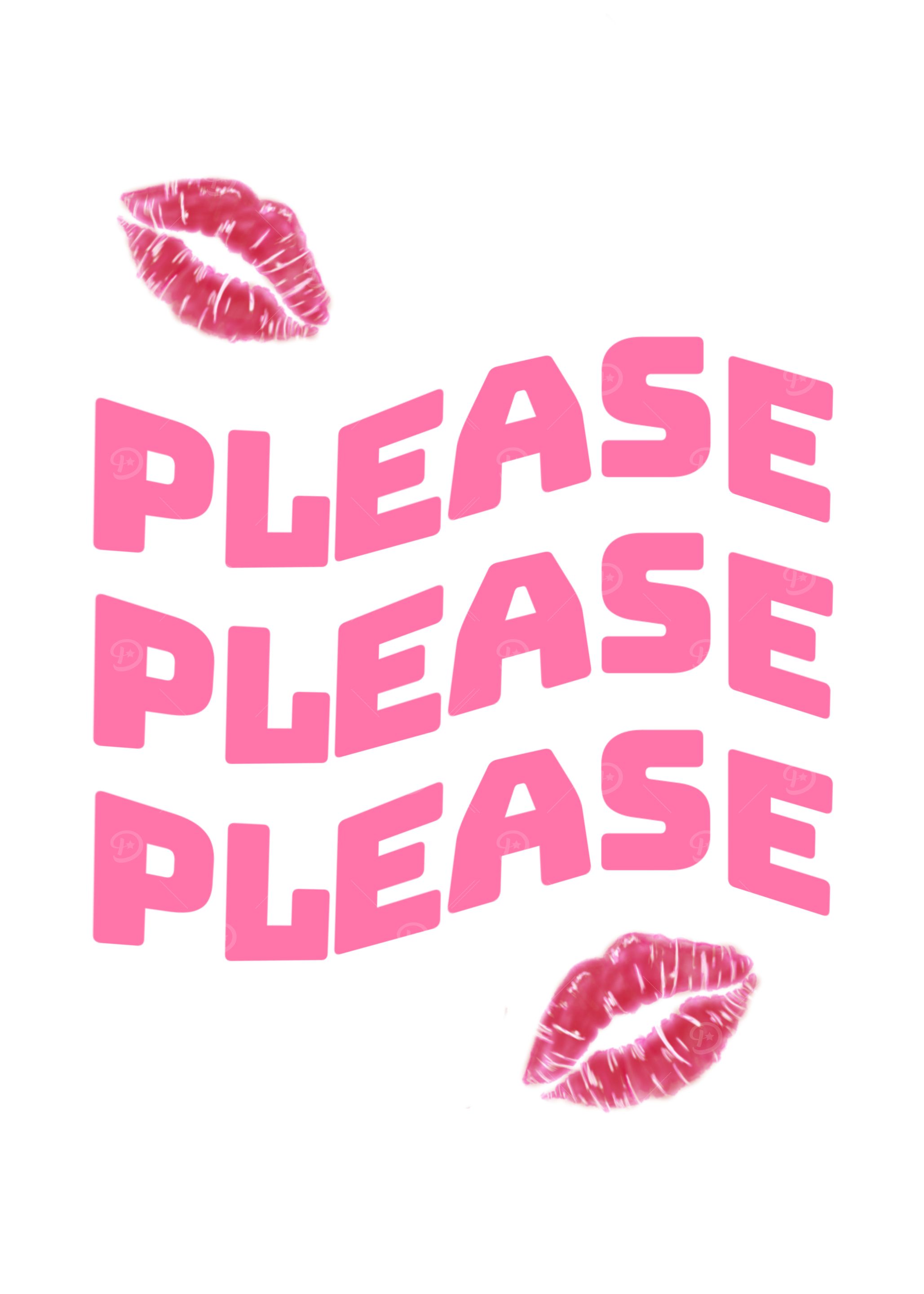 Pink Please Lips Print