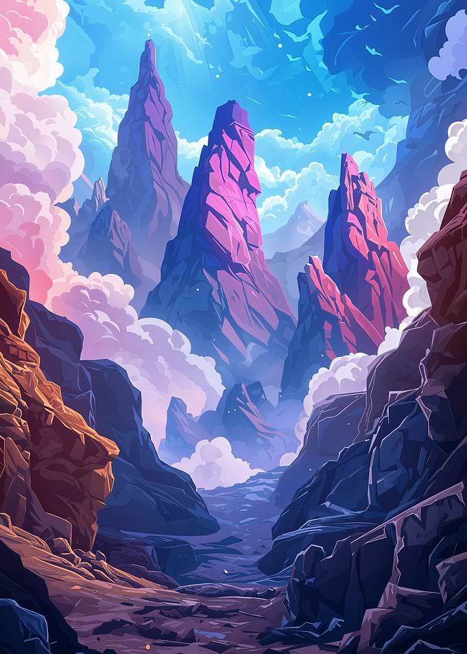 Fantasy Mountain Landscape