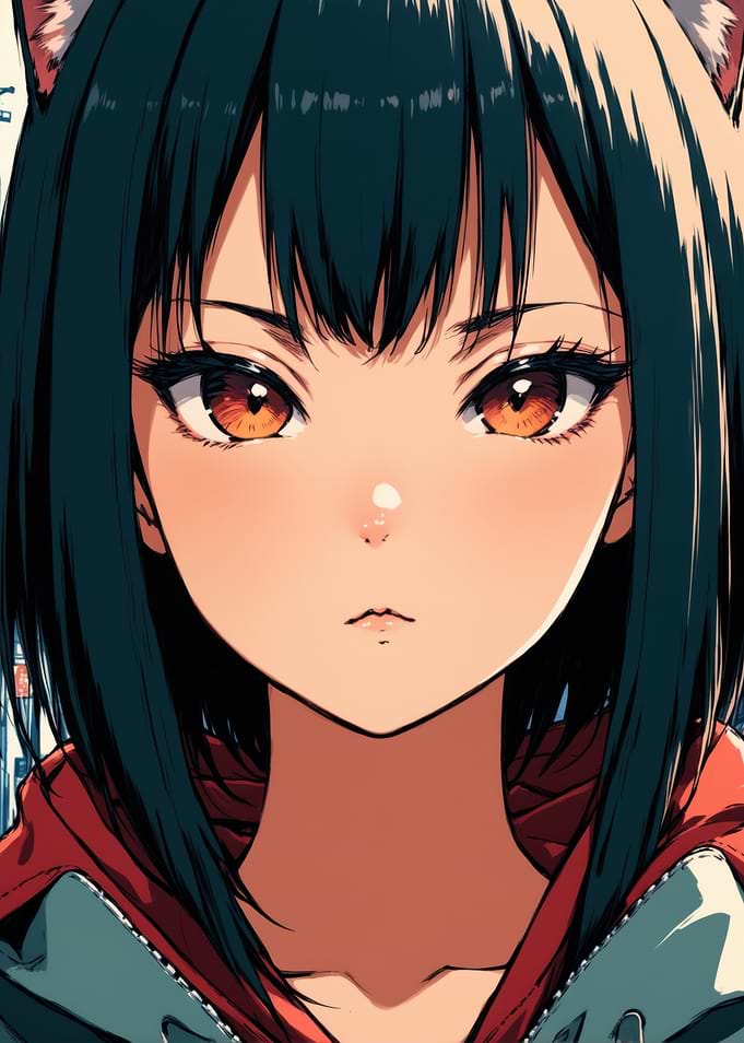 Anime Girl with Cat Ears