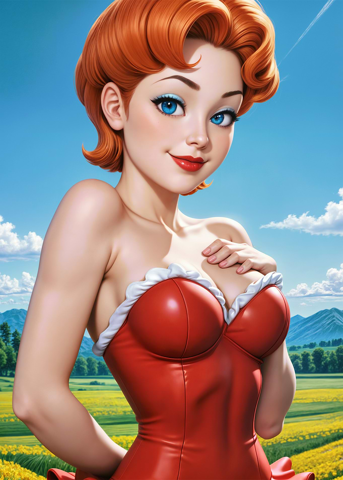 Redhead Pinup Illustration