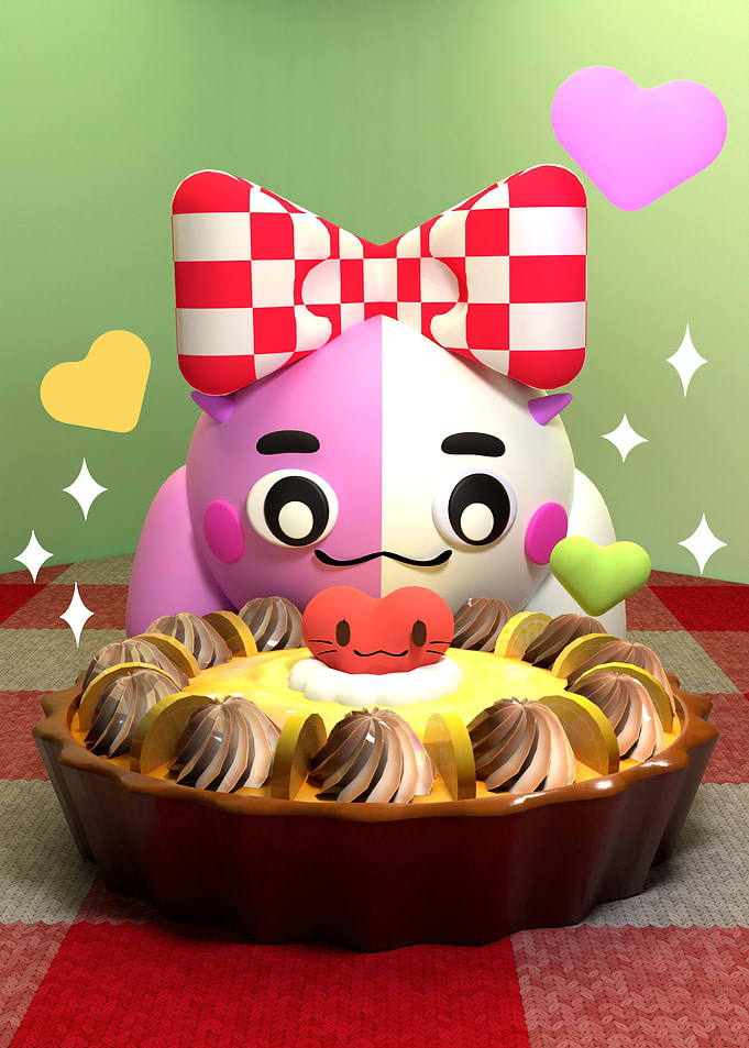 Cute Character with Pie