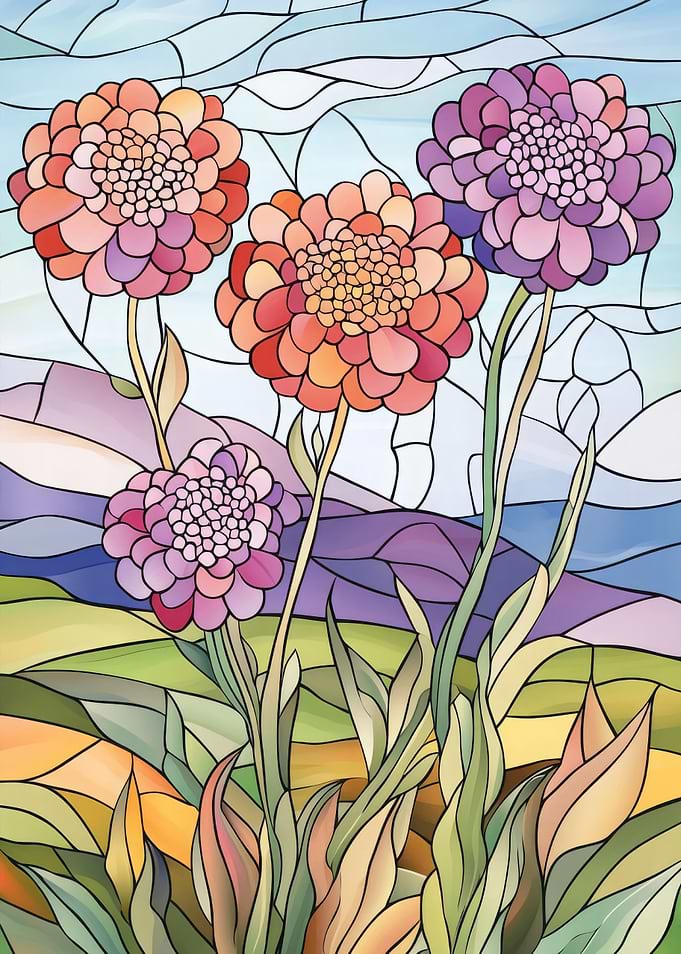 Stained Glass Flowers