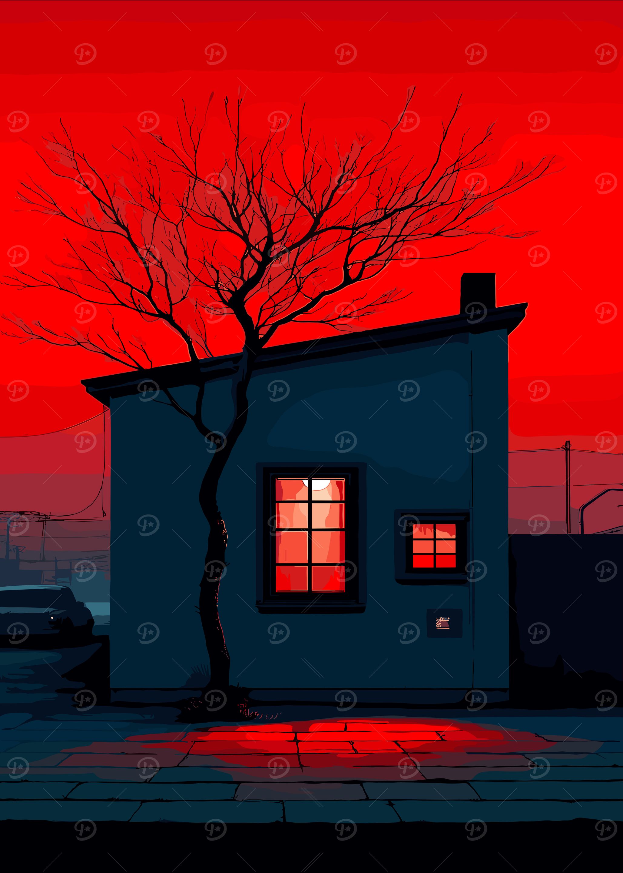 Red Sunset House