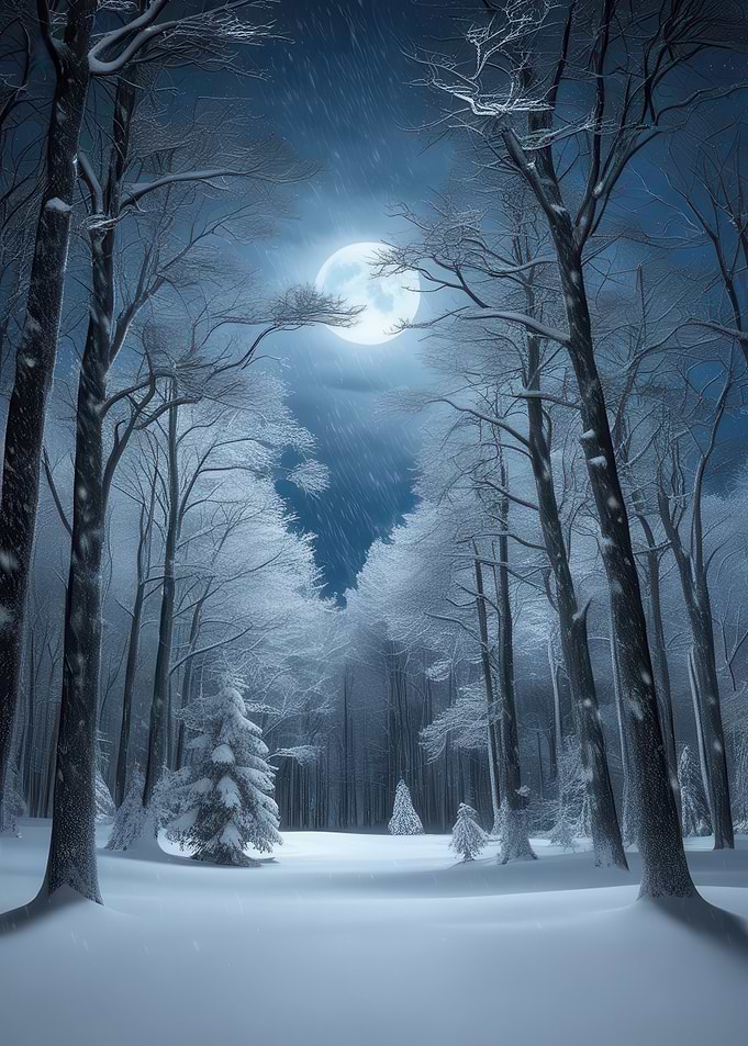 Snowy Forest Night