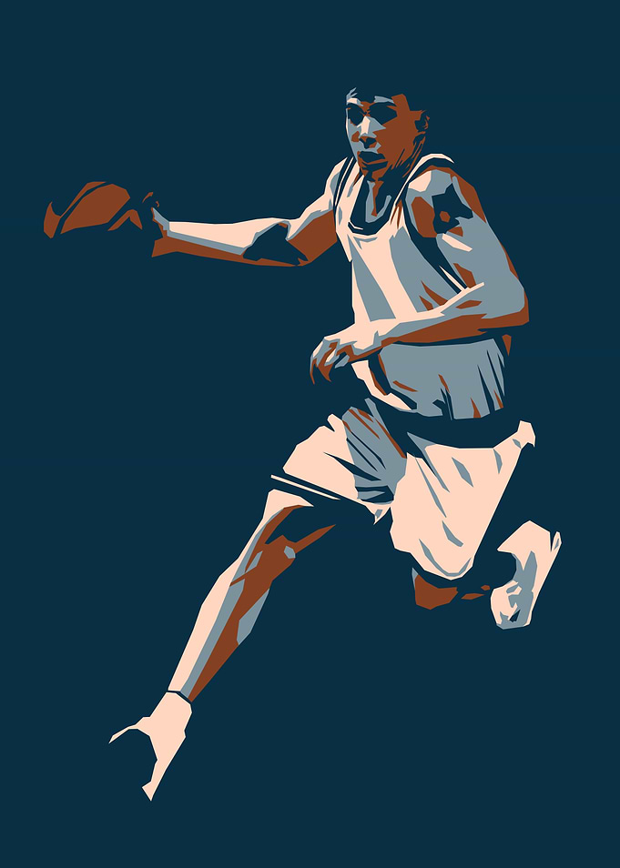 Basketball Player Vintage Color