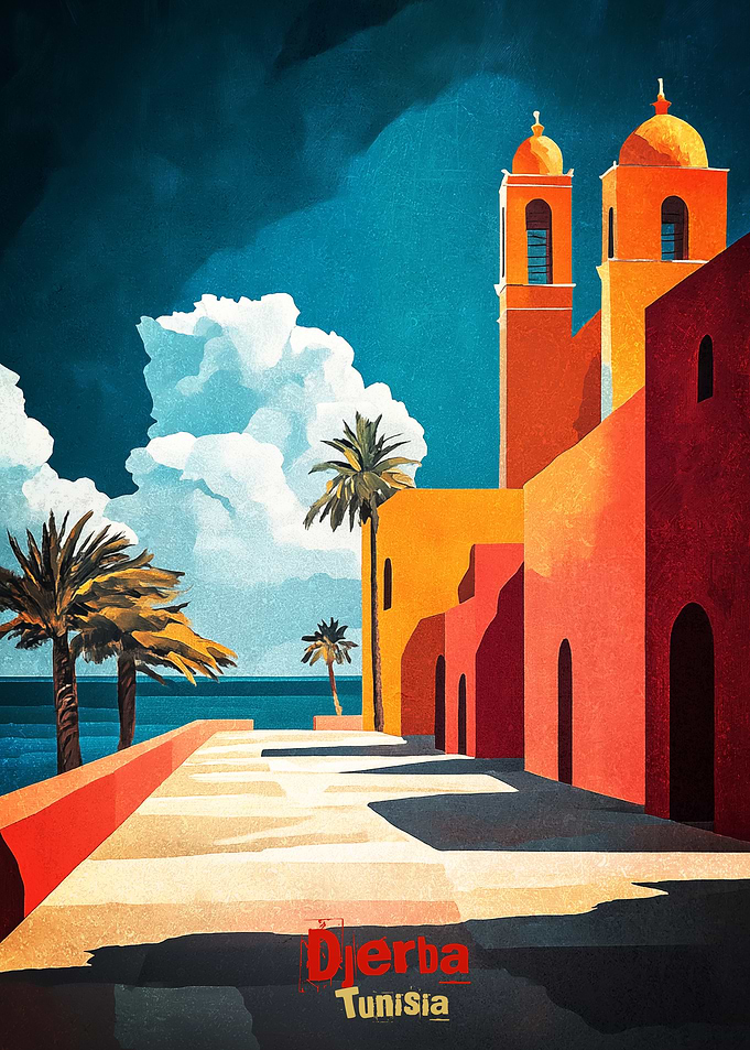 Djerba Tunisia Art Poster
