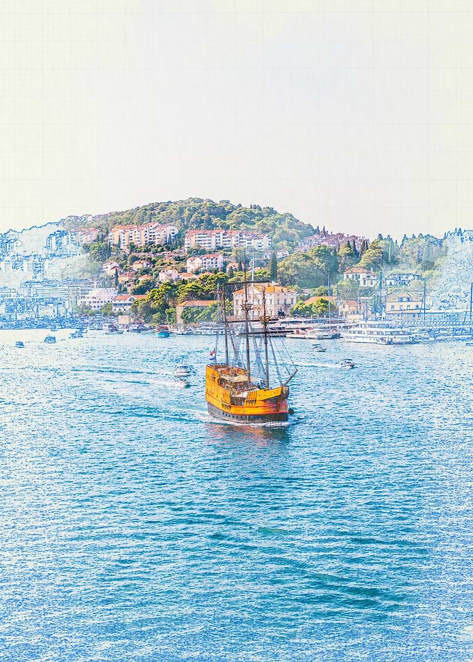 Sailing Ship in Harbor