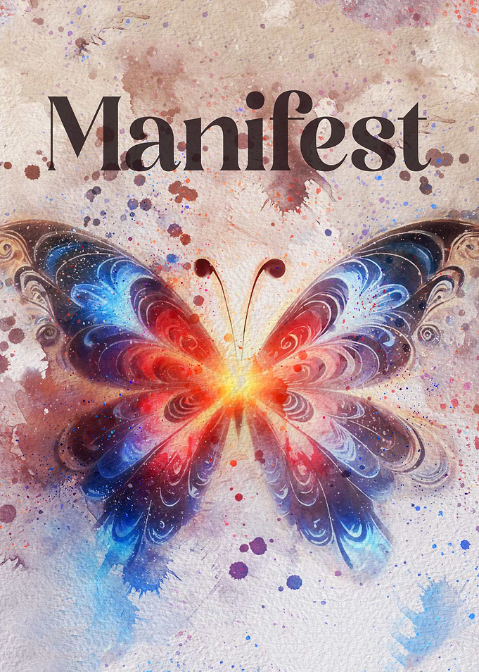 Manifest Cosmic Butterfly Watercolor Art