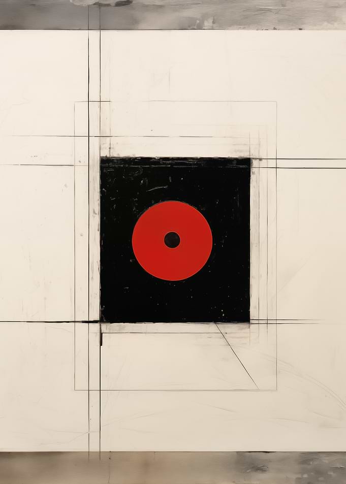 Red Circle Abstract Art