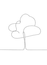 One Line Tree Art