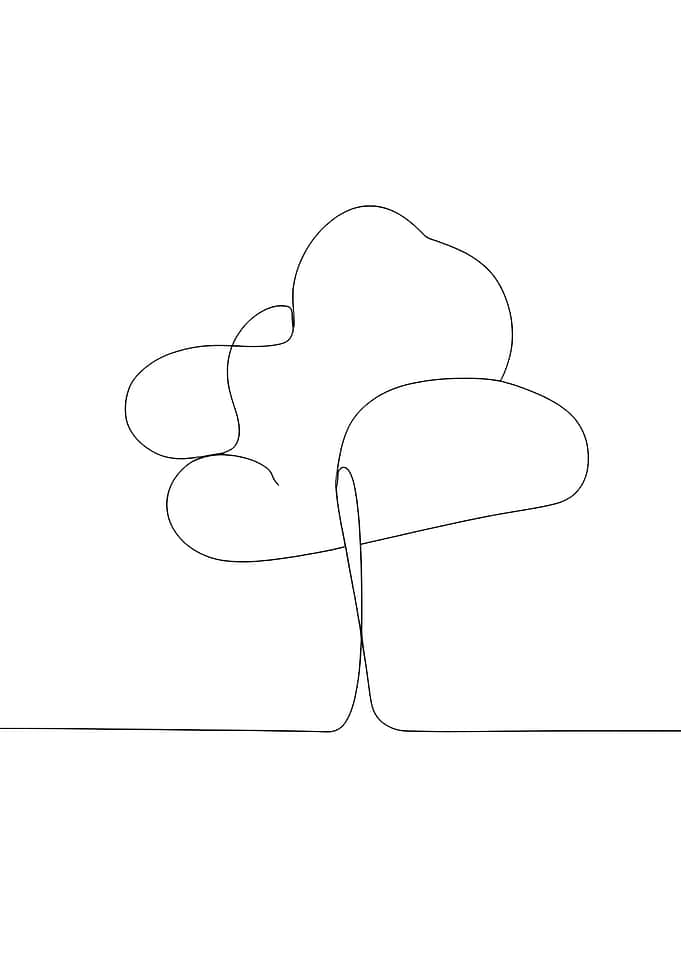 One Line Tree Art