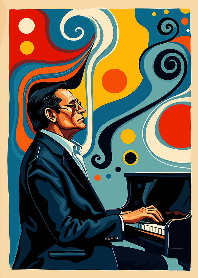 Jazz Pianist Illustration