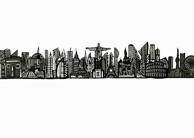 World Landmarks Skyline