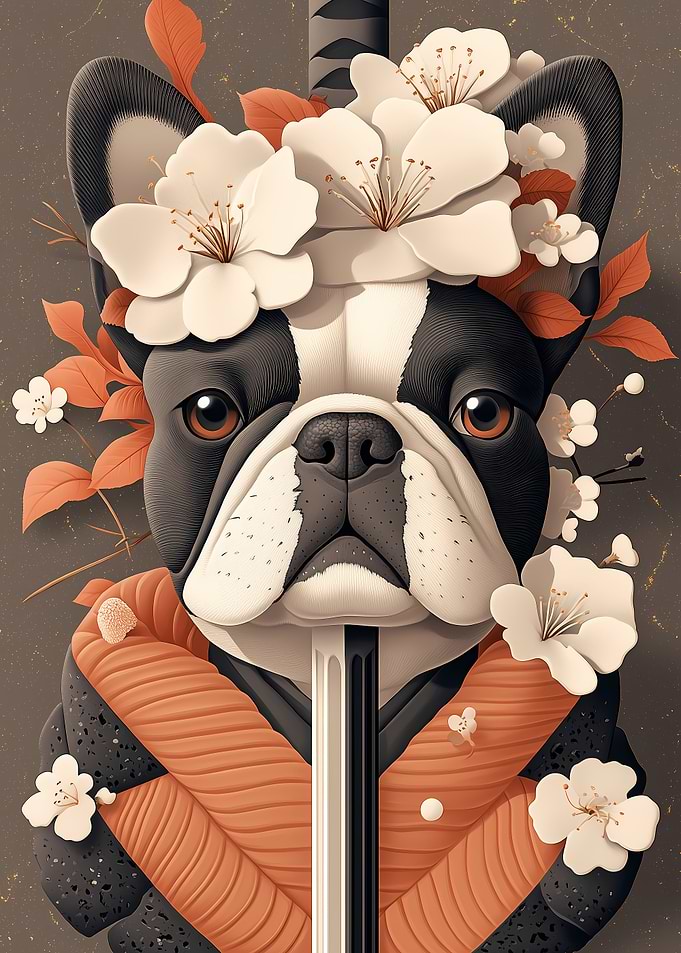 French Bulldog Samurai Animal