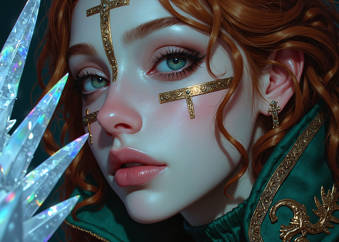 Fantasy Portrait with Gold Accents