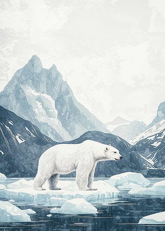 Polar Bear on Ice Floe