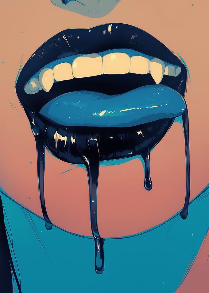 Dripping Black Lipstick