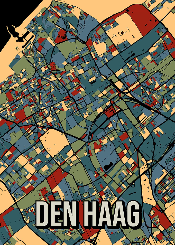 Den Haag Netherlands City Map Art
