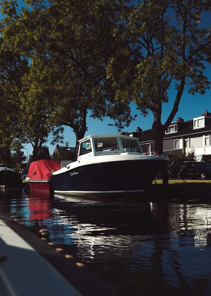 Boat Docked in Canal