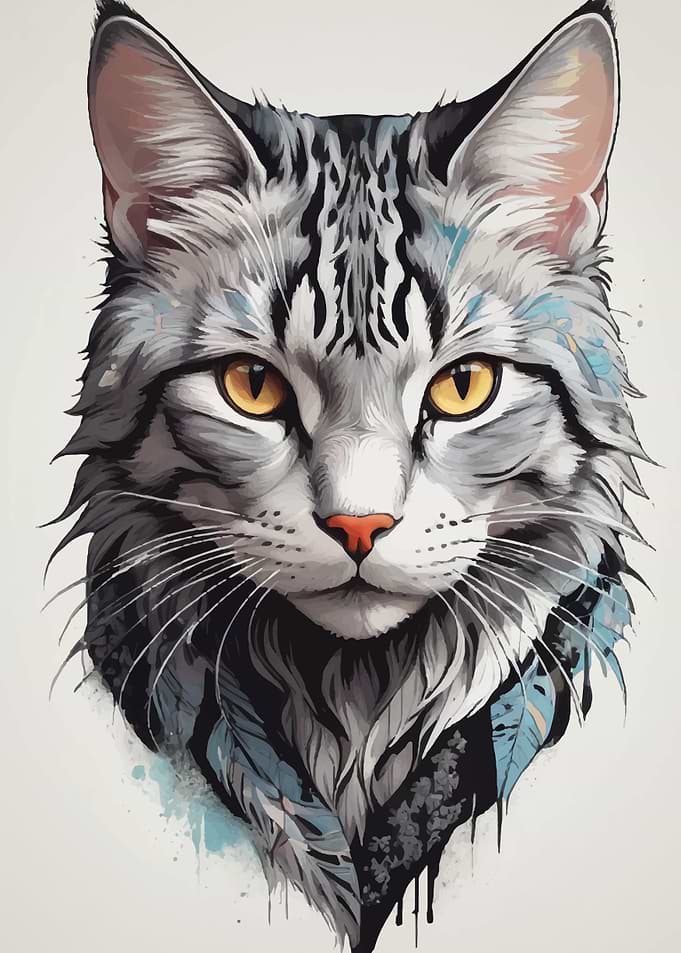 Gray Cat Portrait