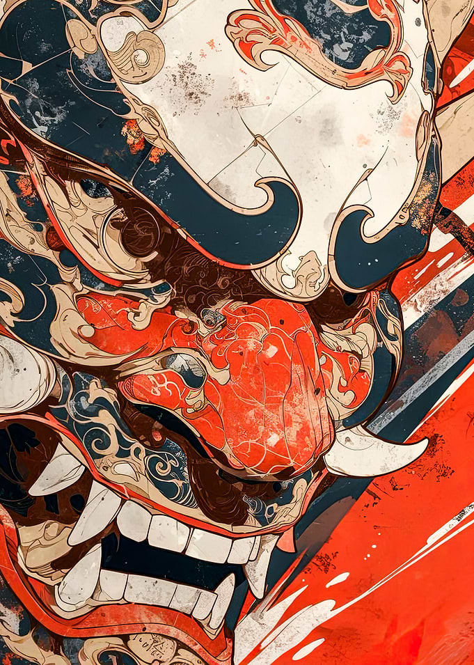 Jap Demon Mask Art