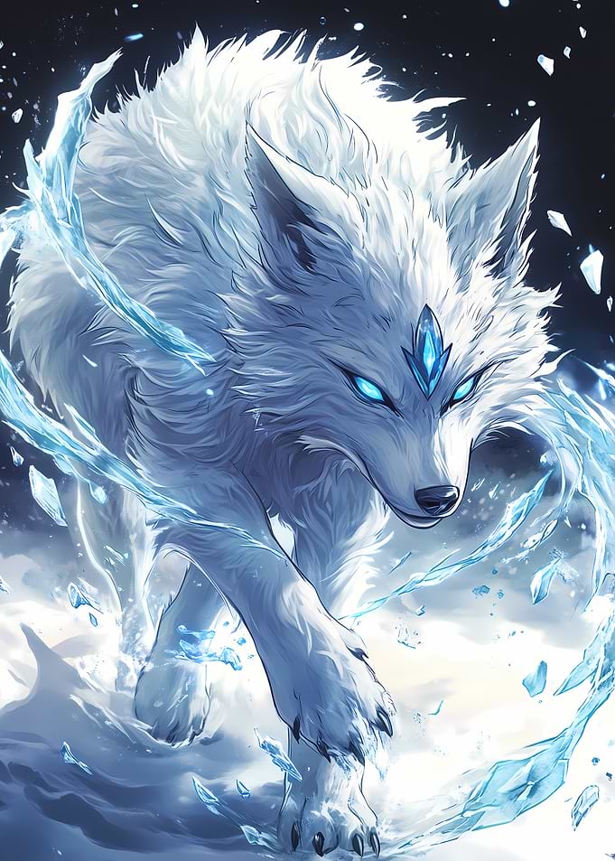 Snow wolf with the Power of Ice