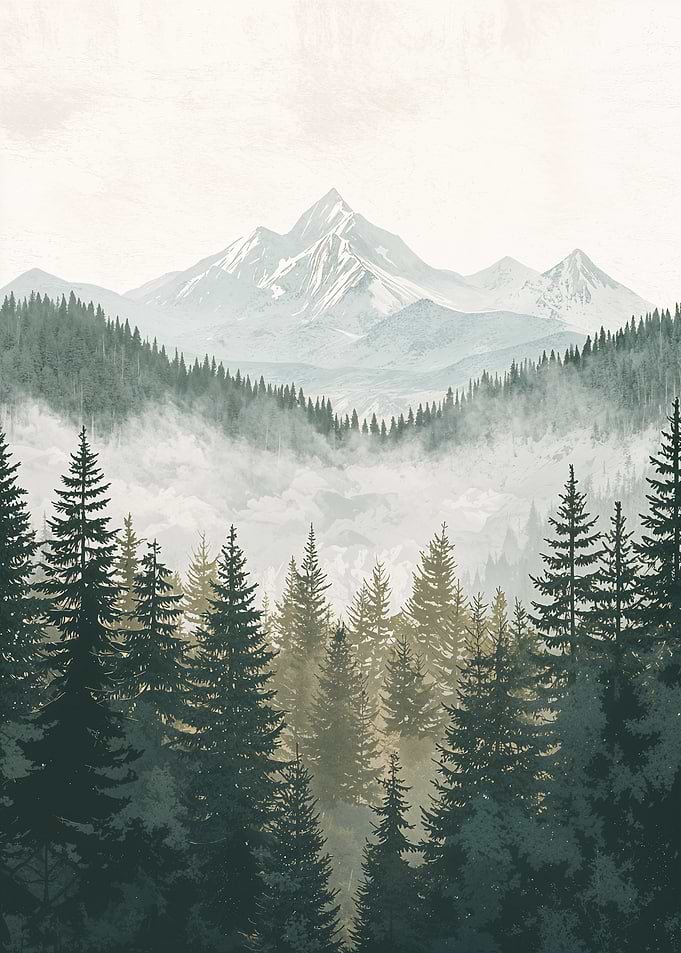 Misty Mountain Landscape