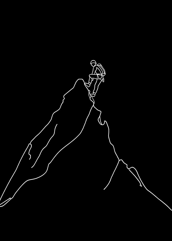 Mountain Climber Silhouette