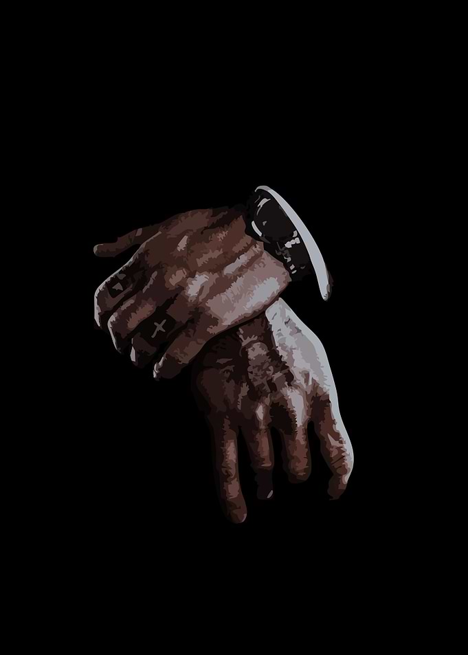 Man's Hands with Watch