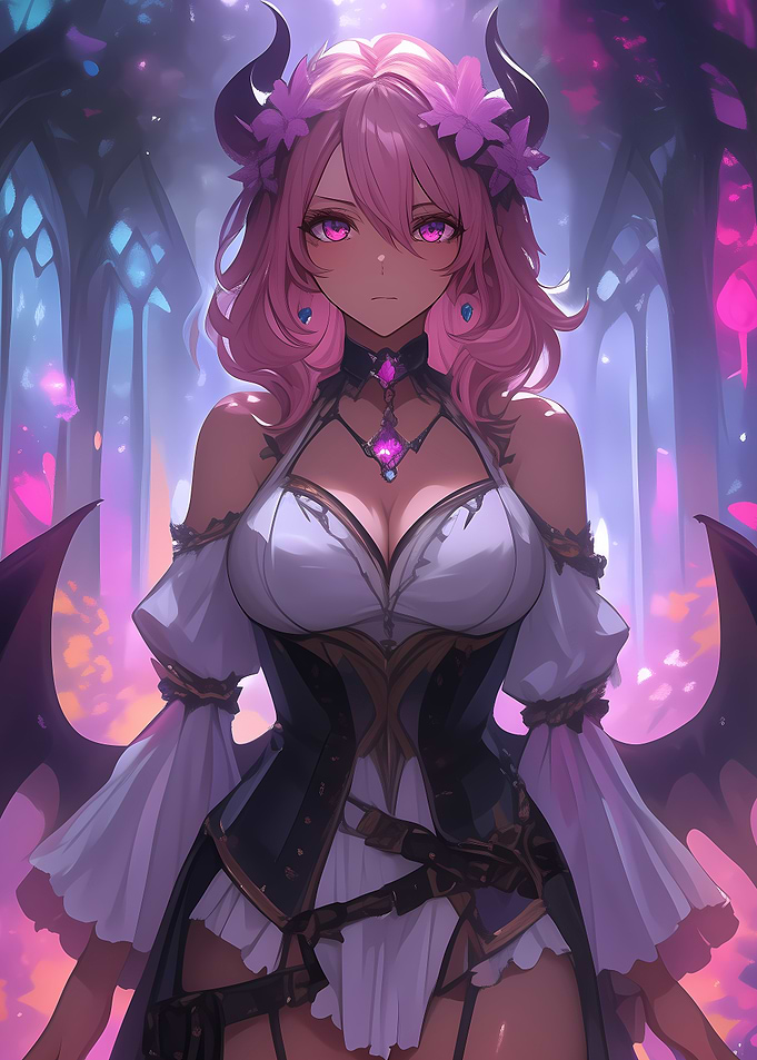 Pink-Haired Anime Girl with Wings