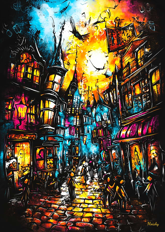 Magical Alley – Fantasy Expressionist Art