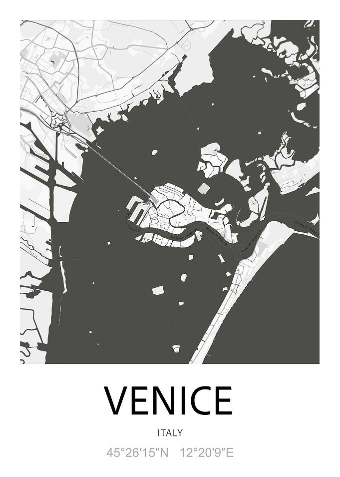 Venice Map Print