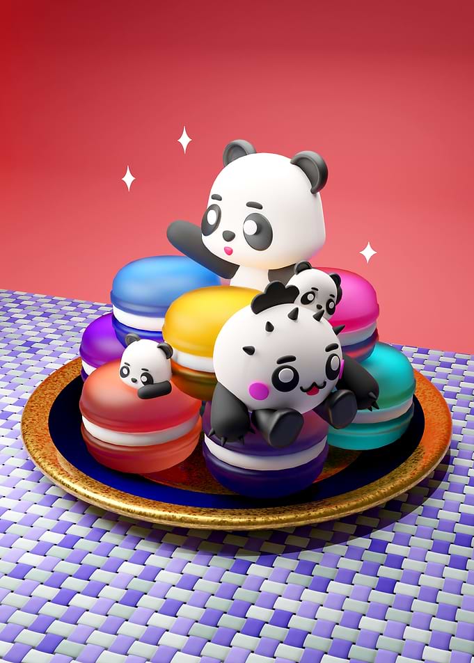 Panda Macarons