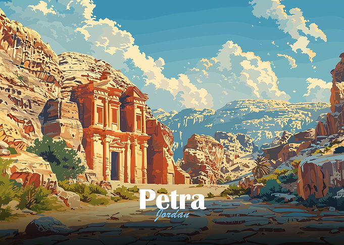 Petra Jordan Vintage Poster
