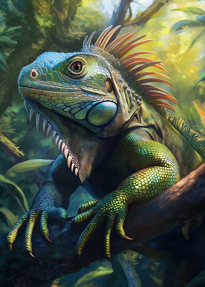 Green Iguana in Jungle
